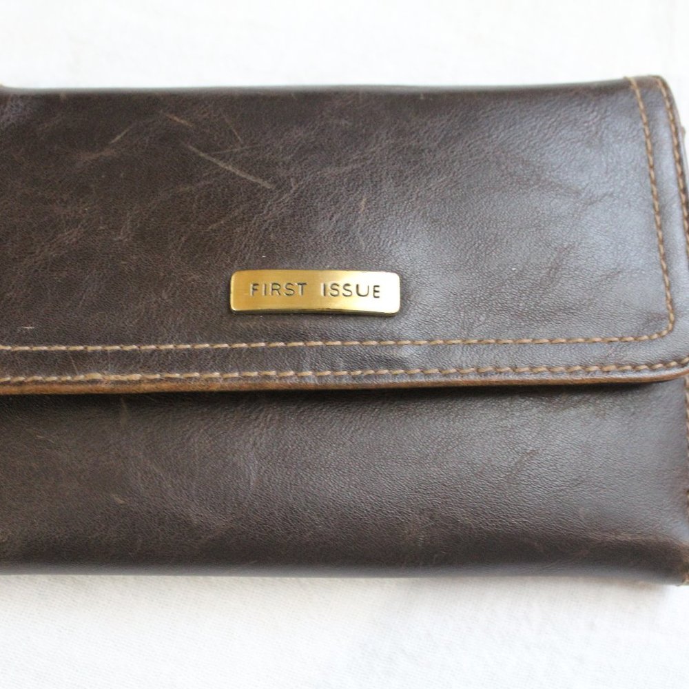 First Issue Brown Leather 'New' Tri Fold Wallet